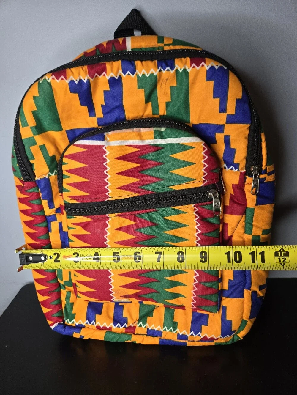 Handmade Kente Cloth Backpack: Bright African Tribal Pattern Backpack/Travel Bag